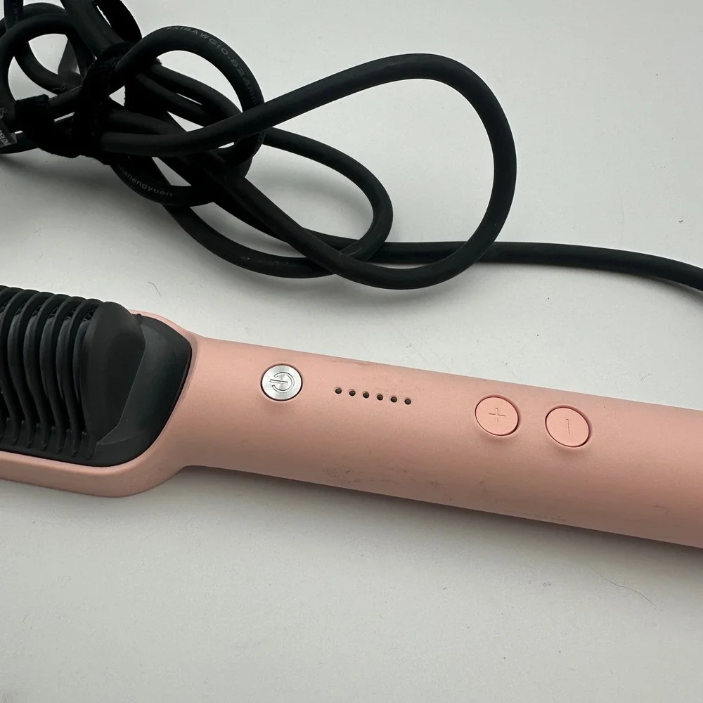 TYMO RingHair Straightener‎ Comb Brush Pink Hot Hair Styling Tool